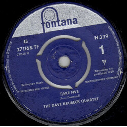 The Dave Brubeck Quartet Take Five USED VINYL 7INCH 45 RPM SINGLE MONO
