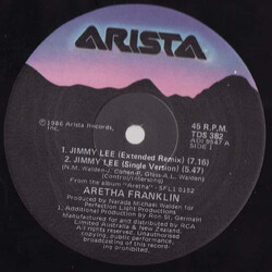 Aretha Franklin Jimmy Lee USED VINYL 12INCH 45 RPM