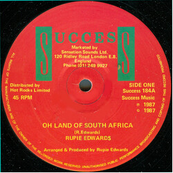 Rupie Edwards / Rupie Edwards All Stars Oh Land Of South Africa / Black Stick Vinyl 12" USED