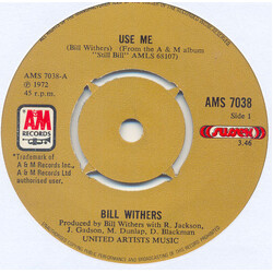 Bill Withers Use Me / Let Me In Your Life USED VINYL 7INCH SINGLE