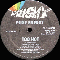 Pure Energy Too Hot USED VINYL 12INCH 33 S RPM