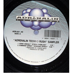 Various Adrenalin Techno Rush Sampler USED VINYL 12INCH SAMPLER 33 S RPM