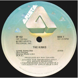The Kinks Come Dancing / Noise USED VINYL 12INCH PROMO 33 S RPM