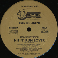 Carol Jiani Hit 'N Run Lover Vinyl 12" USED