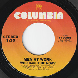 Men At Work Who Can It Be Now? USED VINYL 7INCH 45 RPM STYRENE STEREO