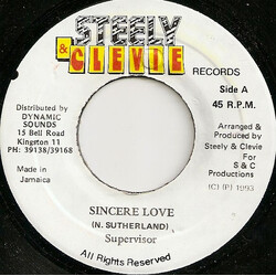 Supervisor Sincere Love USED VINYL 7INCH 45 RPM
