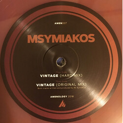 Msymiakos Vintage (Original Mix) / Vintage (Hard Mix) USED VINYL 12INCH 45 RPM LIMITED EDITION