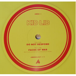 Kid Lib Faces Of War / Do Not Respond USED VINYL 12INCH 45 RPM LIMITED EDITION