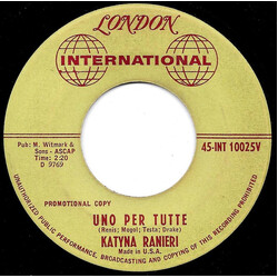 Katyna Ranieri Uno Per Tutte / Amor, Mon Amour, My Love USED VINYL 7INCH 45 RPM PROMO