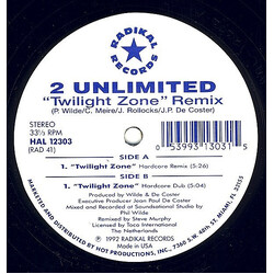 2 Unlimited Twilight Zone Remix (Limited Edition Hardcore Remix) USED VINYL 12INCH 33 S RPM LIMITED EDITION