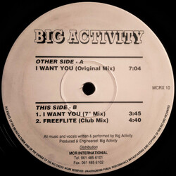 Big Activity I Want You USED VINYL 12INCH 45 RPM