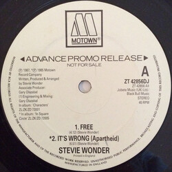 Stevie Wonder Free USED VINYL 12INCH 45 RPM ADVANCE PROMO