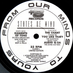States Of Mind Elements Of Tone USED VINYL 12INCH 33 S RPM LIMITED EDITION