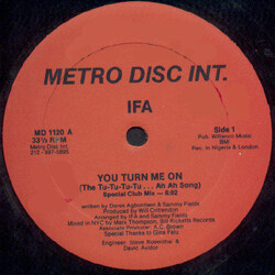 IFA (3) You Turn Me On (The Tu-Tu-Tu-Tu... Ah Ah Song) USED VINYL 12INCH 33 S RPM