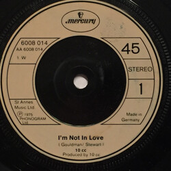 10cc I'm Not In Love USED VINYL 7INCH 45 RPM SINGLE