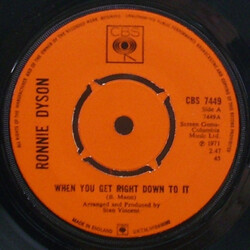Ronnie Dyson When You Get Right Down To It USED VINYL 7INCH 45 RPM