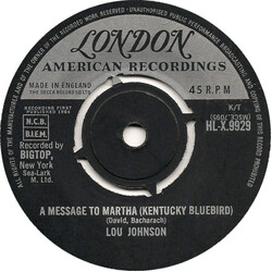 Lou Johnson A Message To Martha (Kentucky Bluebird) USED VINYL 7INCH 45 RPM SINGLE
