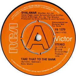 Shalamar Take That To The Bank USED VINYL 7INCH 45 RPM SINGLE PROMO