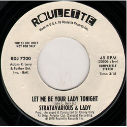 Stratavarious / Lady (2) Let Me Be Your Lady Tonight USED VINYL 7INCH 45 RPM PROMO