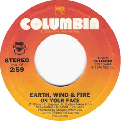 Earth, Wind & Fire On Your Face USED VINYL 7INCH SINGLE 45 RPM