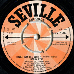 Bobby Byrd Back From The Dead / The Way To Get Down USED VINYL 7INCH MONO STEREO