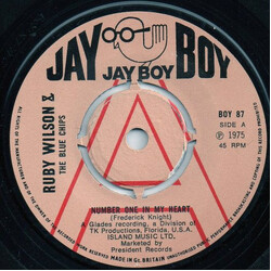 Ruby Wilson / The Blue Chips Number One In My Heart USED VINYL 7INCH 45 RPM PROMO