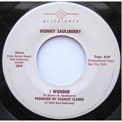 Rodney Saulsberry I Wonder USED VINYL 7INCH 45 RPM SINGLE PROMO