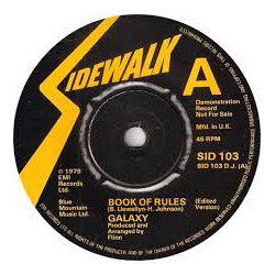 Galaxy (6) Book Of Rules USED VINYL 7INCH 45 RPM PROMO