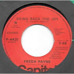 Freda Payne Bring Back The Joy USED VINYL 7INCH 45 RPM PROMO