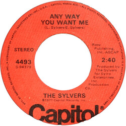 The Sylvers Any Way You Want Me USED VINYL 7INCH 45 RPM SINGLE