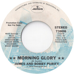 James & Bobby Purify Morning Glory / Turning Back The Pages USED VINYL 7INCH SINGLE PROMO