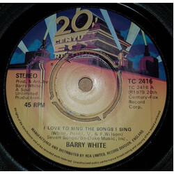 Barry White I Love To Sing The Songs I Sing USED VINYL 7INCH 45 RPM