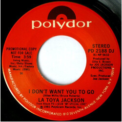 La Toya Jackson I Don't Want You To Go USED VINYL 7INCH SINGLE PROMO