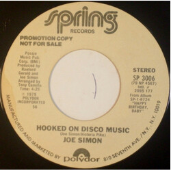 Joe Simon Hooked On Disco Music / I Still Love You USED VINYL 7INCH 45 RPM PROMO