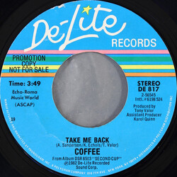 Coffee Take Me Back USED VINYL 7INCH 45 RPM PROMO STYRENE STEREO