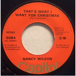 Nancy Wilson That's What I Want For Christmas USED VINYL 7INCH 45 RPM REISSUE