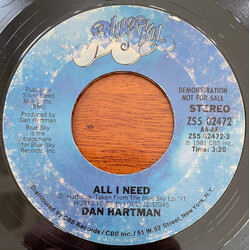 Dan Hartman All I Need USED VINYL 7INCH 45 RPM SINGLE PROMO