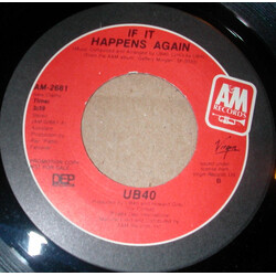UB40 If It Happens Again USED VINYL 7INCH 45 RPM PROMO