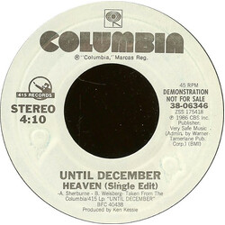 Until December Heaven USED VINYL 7INCH 45 RPM PROMO STYRENE