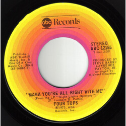 Four Tops Mama You're All Right With Me / I Am Glad You Walked Into My Life USED VINYL 7INCH 45 RPM SINGLE STEREO