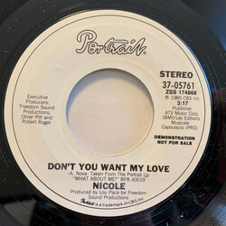 Nicole J McCloud Don't You Want My Love USED VINYL 7INCH 45 RPM PROMO STYRENE STEREO
