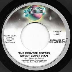 Pointer Sisters Sweet Lover Man USED VINYL 7INCH 45 RPM SINGLE
