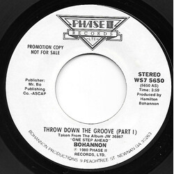 Hamilton Bohannon Throw Down The Groove USED VINYL 7INCH 45 RPM SINGLE PROMO