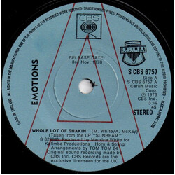 The Emotions Whole Lot Of Shakin' USED VINYL 7INCH 45 RPM PROMO