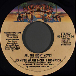 Jennifer Warnes / Chris Thompson All The Right Moves USED VINYL 7INCH 45 RPM SINGLE PROMO