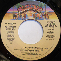 Melissa Manchester Thief Of Hearts USED VINYL 7INCH 45 RPM PROMO