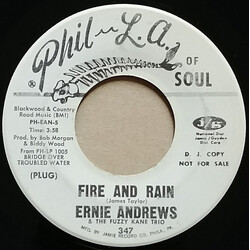 Ernie Andrews Fire And Rain / It Was A Good Time USED VINYL 7INCH 45 RPM SINGLE PROMO