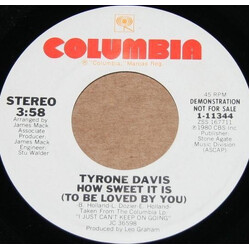 Tyrone Davis How Sweet It Is (To Be Loved By You) USED VINYL 7INCH 45 RPM SINGLE PROMO