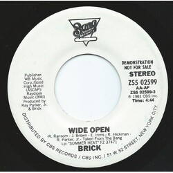 Brick Wide Open USED VINYL 7INCH 45 RPM SINGLE PROMO STEREO