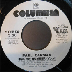 Pauli Carman Dial My Number USED VINYL 7INCH 45 RPM PROMO STEREO